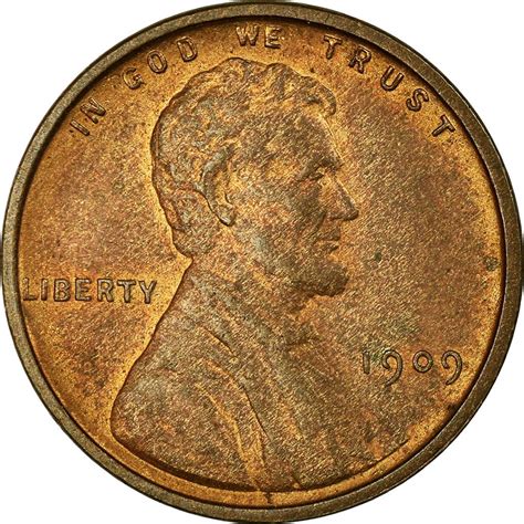 One Cent 1909 Wheat Penny, Coin from United States - Online Coin Club
