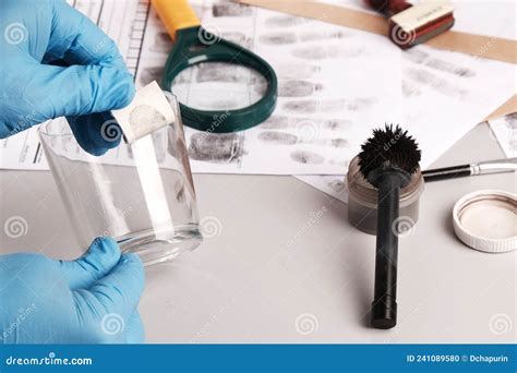 Forensic Fingerprint Analysis, Criminalist Collects Latent Fingerprints ...