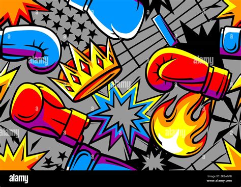 Cartoon Boxing Pattern 的图像结果