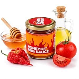 MOJOVIBE Organic BBQ Hot Sauce Honey Ghost Chilli – Sweet & Smoky Spicy ...