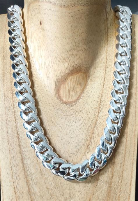 20mm 999 Silver Chains, Silver Curb Necklace, Solid Silver Chains. - Etsy