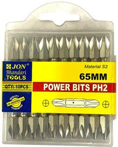 Jon Bhandari Tools PH2 Power Screw Driver Bits Magnetic Phillips Star ...