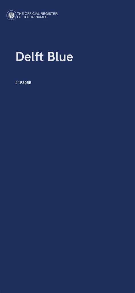Delft Blue color - #1F305E - The Official Register of Color Names