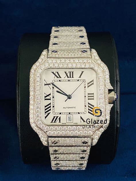 Cartier Iced Out Watch | VVS Moissanite Styles – Glazed Diamonds
