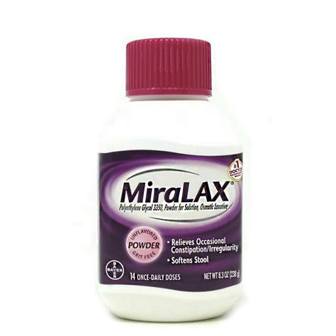 Buy MiraLAX Osmotic Laxative Stool Unflavored Powder Constipation ...