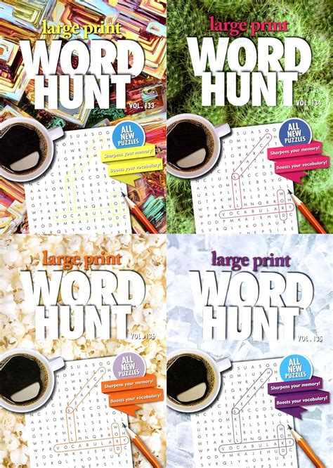 Large Print Word Hunt - All New Puzzles - Sharpen Your Memory, Boost ...