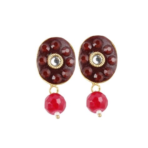 YD Women's Stylish Maroon Golde Plated Traditional Kundan Necklace Set ...