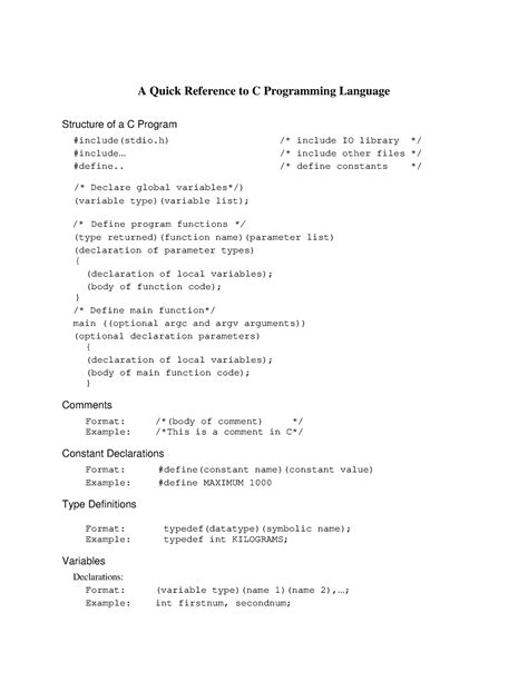 Image result for C Programming Reference