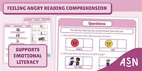 Feeling Angry Reading Comprehension with Visual Supports