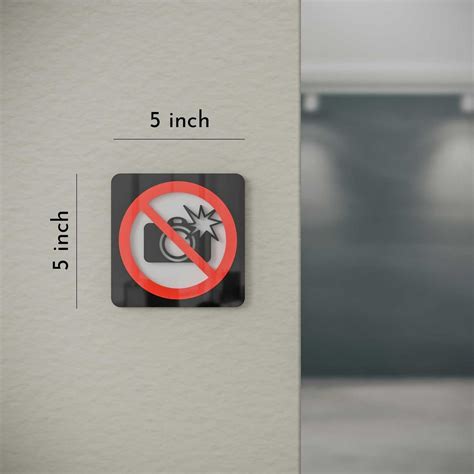 No Flash Photography - Layered 3D Prohibition Sign | 5×5 inch – Housenama