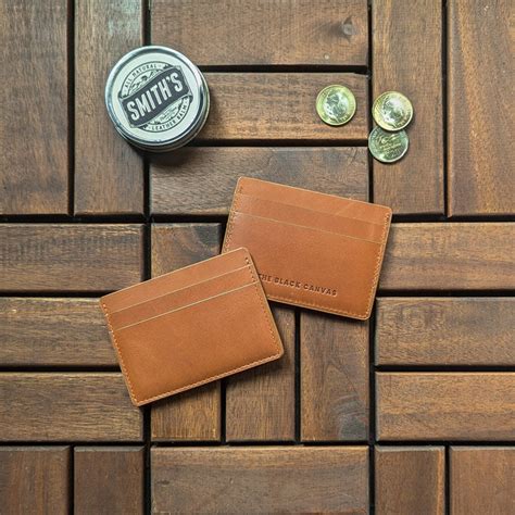 Leather Card Wallet - Honey Tan – The Black Canvas