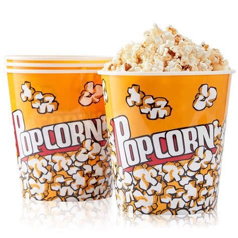 Retro Style Popcorn Containers - Reusable Buckets for Movie Night