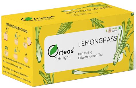 Orteas Lemon grass Tea Green Tea Bags 20 pcs | Lemongrass Tea | Pure ...