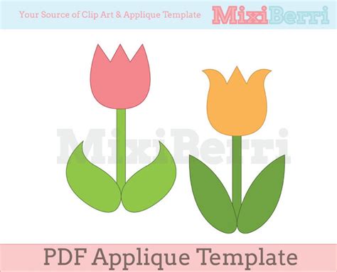 Image result for Tulip Applique Pattern Template