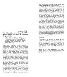 New information on the thrips vectors of tomato spotted wilt virus in ...