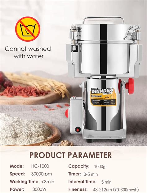 CGOLDENWALL 1000g Electric Grain Grinder Mill Safety India | Ubuy
