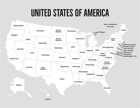 Printable Map Of The Usa With Cities