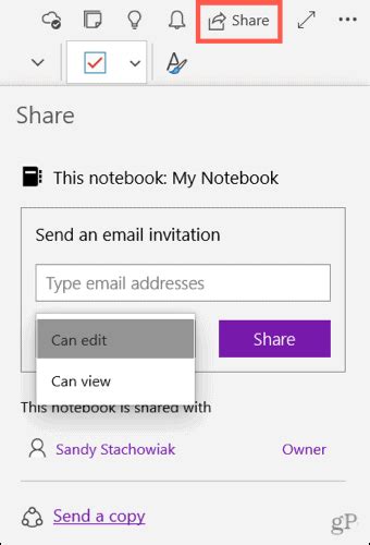 How to Share a Notebook in OneNote 的图像结果