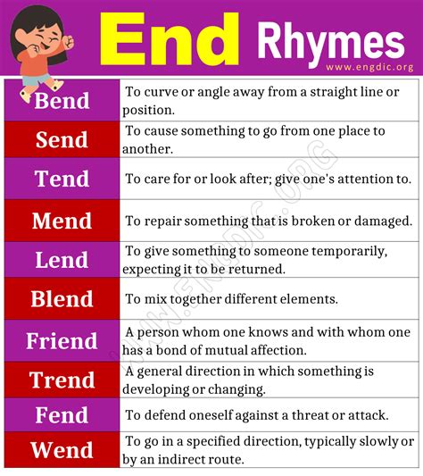 Examples Of End Rhyme