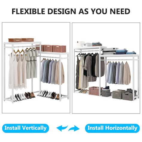 Tribesigns 7.87-ft to 7.87-ft W x 5.58-ft H White Ventilated Shelving ...