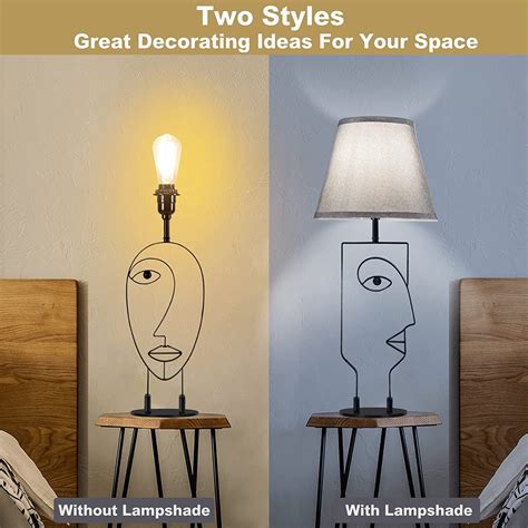 Buy Table Lamps for Bedroom Set of 2, Black Bedside Nightstand lamps ...