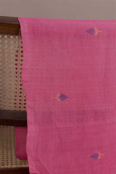 Buy Handcrafted Butta on Light Blue Jamdani Fabric Online at Matkatus