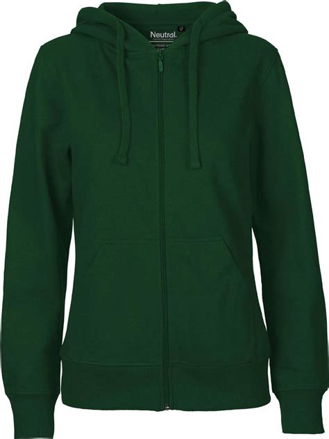 Neutral Zip Hoodie Women - Bottle Green • Priser