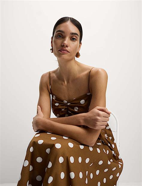 Buy Pure Cotton Polka Dot Midaxi Cami Dress at Marks & Spencer