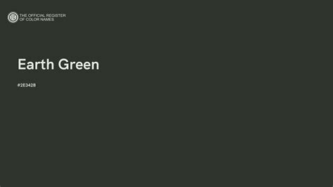 Earth Green color - #2E342B - The Official Register of Color Names