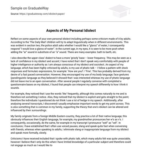 Image result for Define Idiolect with Example