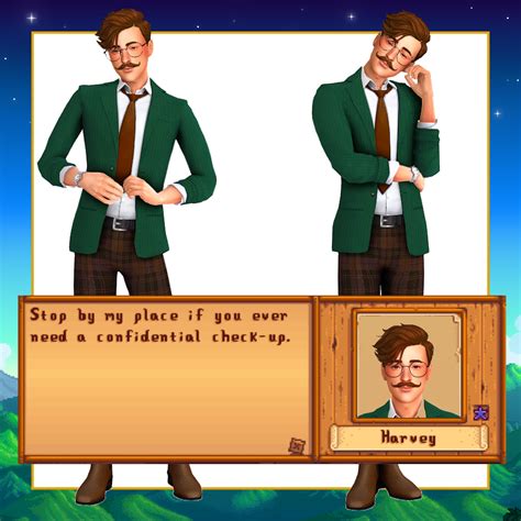 boyfrogsims : stardew valley sims: harveyyou can find him on the...
