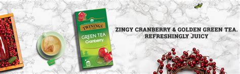 Twinings Green Tea Cranberry, 25 Teabags, Green Tea, Zingy Sharpness of ...
