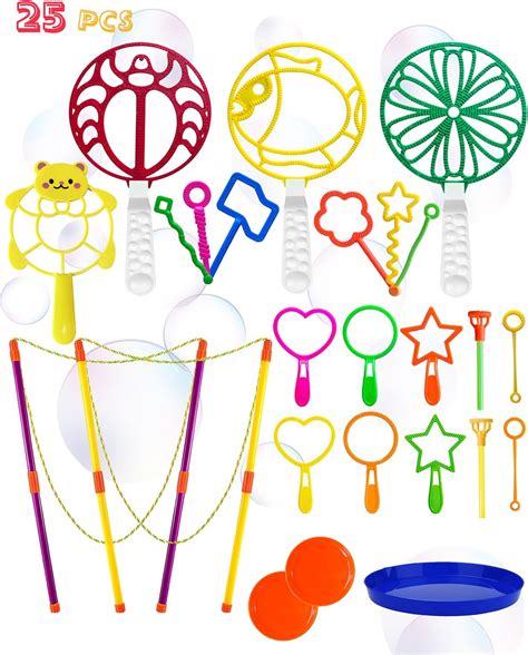 Big Bubble Wands Set, Big Bubbles Wand Toy Sets with Tray Bulk Funny ...