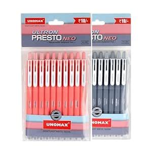 UNOMAX Ultron Presto Neo RT Ball Pen Pack of 20 (10 Black & 10 Red ...