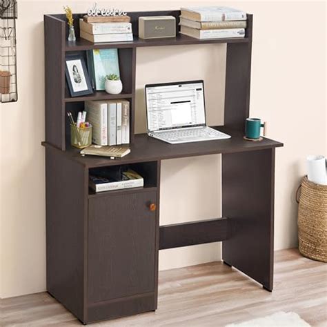 ABOUT SPACE Wooden Study Table with Hutch & Bottom Storage - Office ...