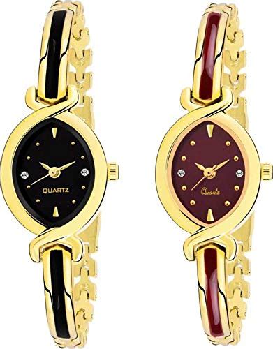 The Shopoholic Analogue Black Red Dial Women's Combo of 2 Watch-(OT-5-6 ...