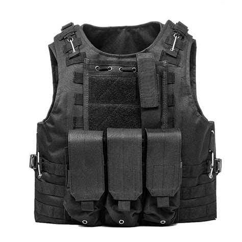 KIDYBELL Black Adjustable Airsoft Vest Lightweight Oxford Cloth ...