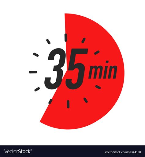 35 minutes timer symbol color style Royalty Free Vector