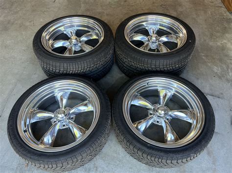 American Racing Torq-Thrust 2 Staggered Wheels w/ Tires for Chevy Truck ...
