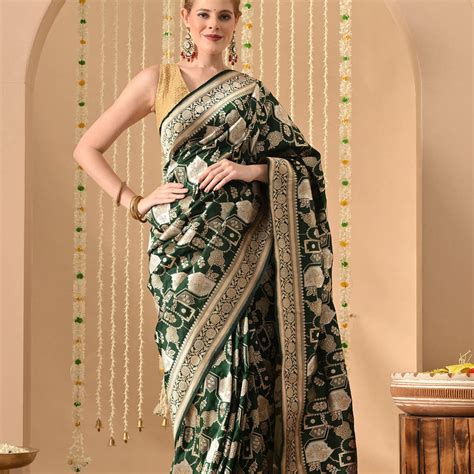 Shop Now! Pure Katan Silk Saree| Bridal Banarasi Saree Online India ...