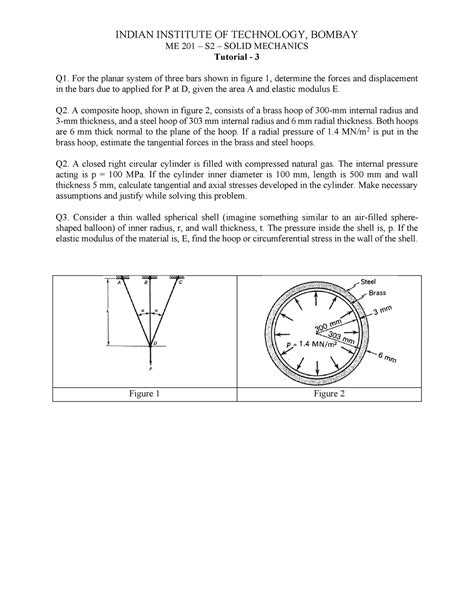 Tutorial-3 - INDIAN INSTITUTE OF TECHNOLOGY, BOMBAY ME 201 – S2 – SOLID ...