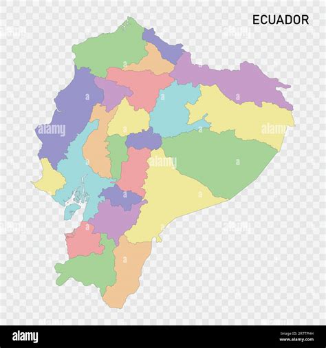 Isolated colored map of Ecuador with borders of the regions Stock Vector Image & Art - Alamy