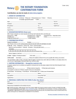 Rotary Foundation Contribution Form - Rotary International - Rotary ...