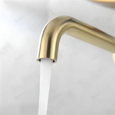 InArt Gold Waterfall Faucet Tap | Wall Mounted Brass Basin Mixer | Con ...