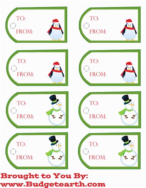 Large Christmas Gift Tags Printable