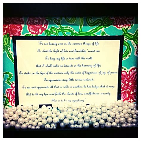 The shadow box I made for the Alpha Chi Omega Symphony. The pearls at ...