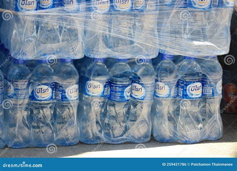 Rows of Plastic Water Bottles Stacked in Bulk for Sale. Editorial Photo ...