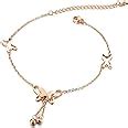 YouBella Fashion Jewellery 18k Rose Gold Plated Butterfly Anklet for ...