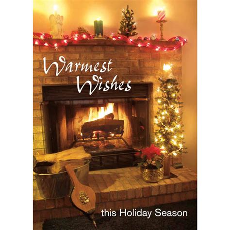 Warmest Wishes This Holiday Season Fire Place Holiday Greeting Cards ...
