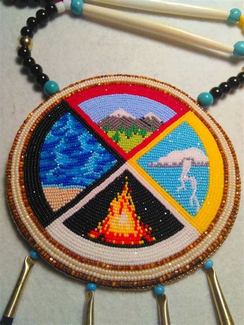 Native Beaded Medicine Wheel Handmade Jewelry